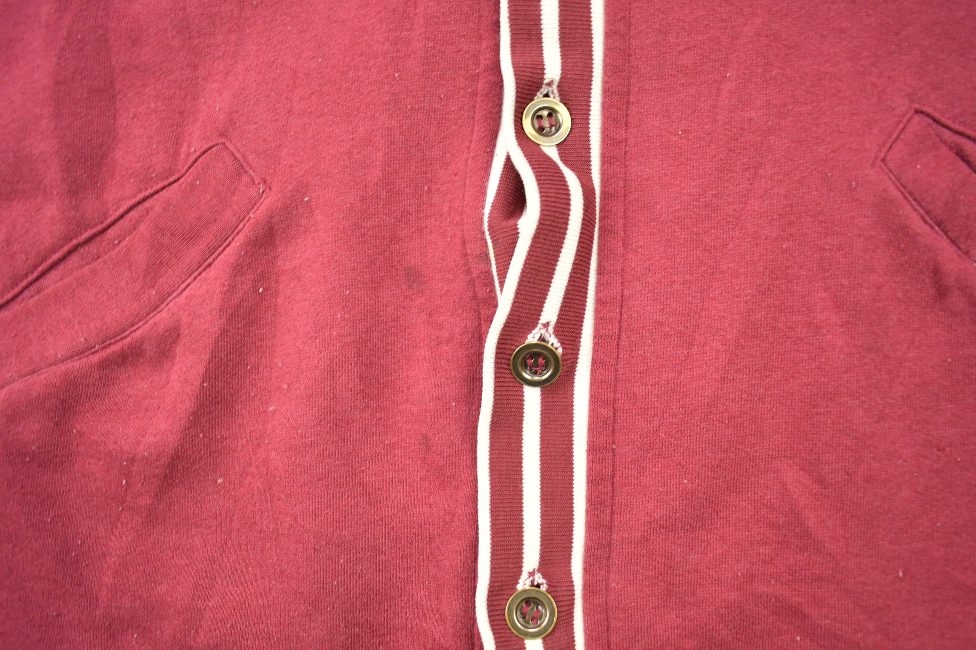 Vintage 1960s Blank Cardigan Sweater  Vintage Cardigan  Button Up  True Vintage  Burgundy  Made In USA