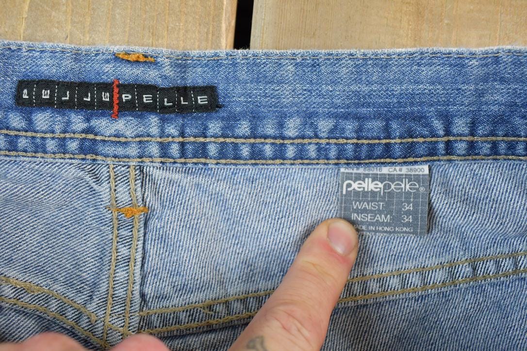 Vintage 1990s Pelle Pelle Denim Wide Leg Jeans Size 34x34