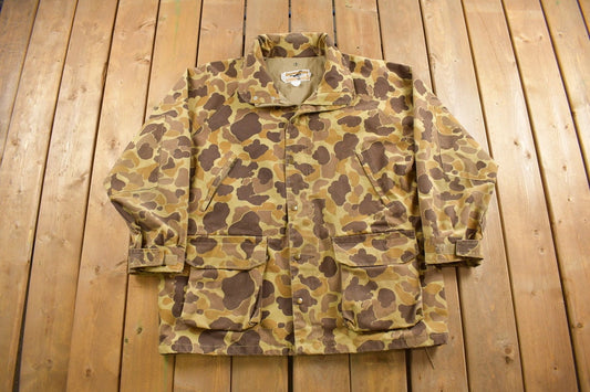 Vintage 1980s Game Hide Camouflage Hunting Jacket / Sportswear / 80s Jacket / Streetwear / Hunting / Vintage Zip Up