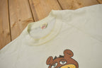 Vintage 1970s Sugar Crisp Promo Sugar Bear Graphic Raglan Crewneck Sweatshirt