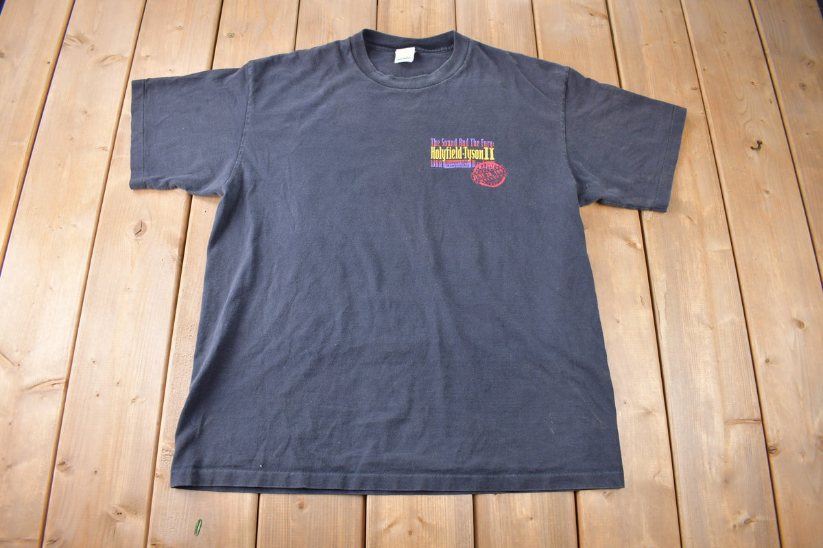 Vintage 1997 Holyfield Vs Tyson 2 MGM Grand Single Stitch Boxing Graphic T Shirt Made In USA Size XL