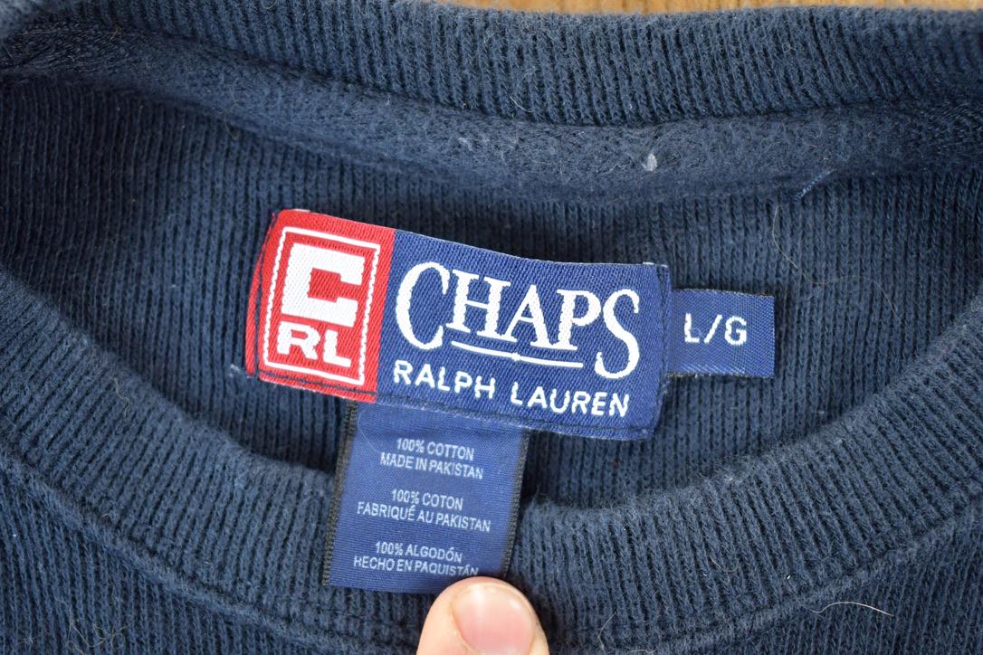 Vintage 1990s Chaps Ralph Lauren Knit Abstract Pattern Crewneck Sweater Mens Large