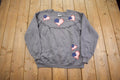 Vintage 1990s Hanes Embroidered USA Hearts Crewneck Sweater Made In USA - XL
