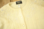 Vintage 1980s Pronto Gold Lambs Wool Blend Cardigan Sweater