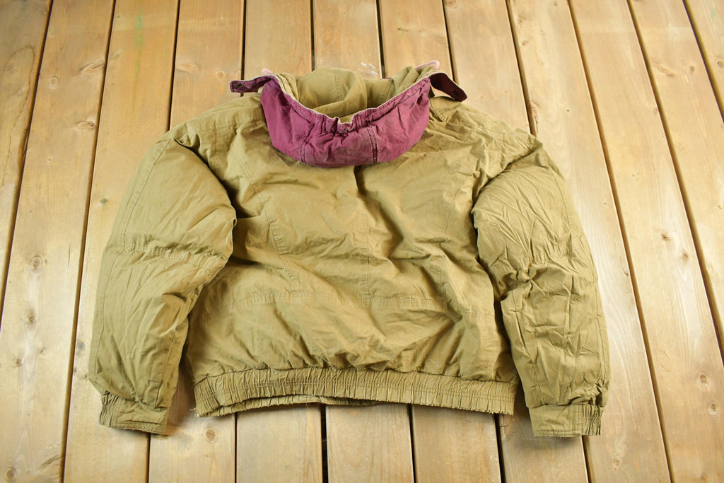 Vintage 1990s Trail Designs Reversible Down Puffer Jacket Men's Short Large  90s Coat  Outdoor  Winter  Insulated