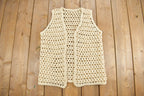 Vintage 1980s Knit Laced Open Concept Vest