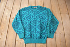 Vintage 1980s Di Vincent Snow Flake Design Knitted Crewneck Sweater