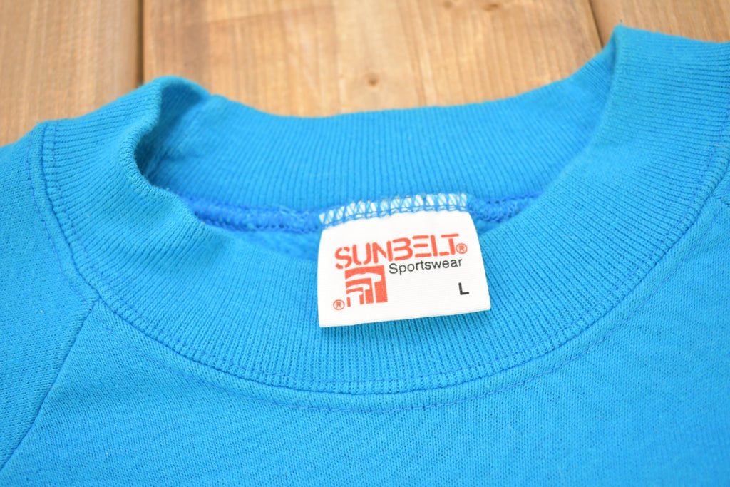 Vintage 1980s Coyote & Rabbit Theme Graphic Raglan Crewneck Sweater