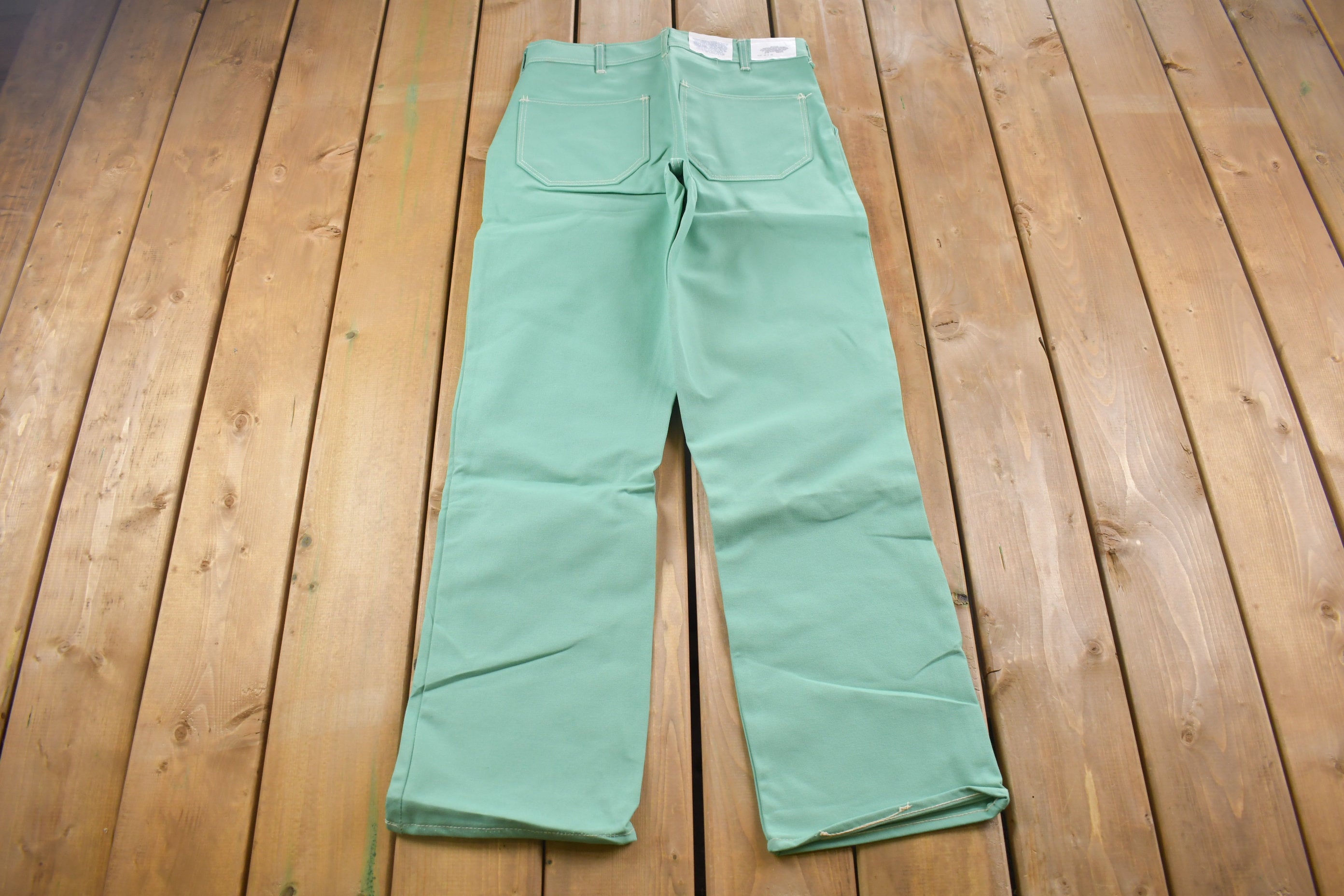 Vintage 1980's Seafoam Green Straight Leg Jeans 32 x 32