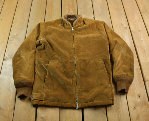 Vintage 1980s Mighty Mac Brown Corduroy Zip Up Jacket / Outerwear / Zip Up / Winter Outerwear / Streetwear Fashion / Vintage Corduroy