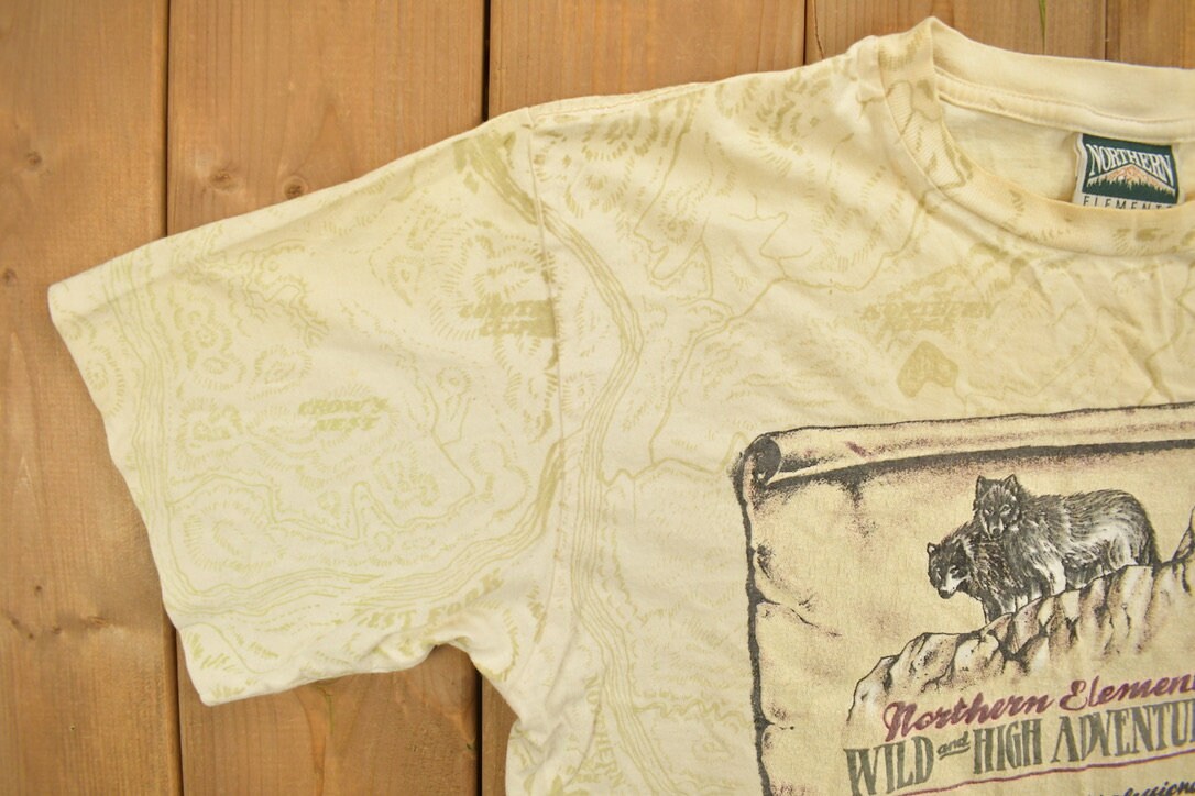 Vintage 1990s Northern Elements Wild Adventures Graphic T-Shirt