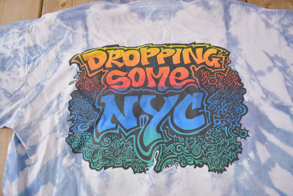 Vintage 1990 Blues Traveler Dropping Some NYC Single Stitch Tie Dye Brockum T Shirt Made in USA