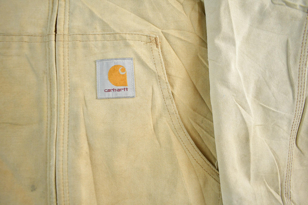 Vintage 1980s Sun Faded Carhartt Canvas Hooded Jacket Men's XL