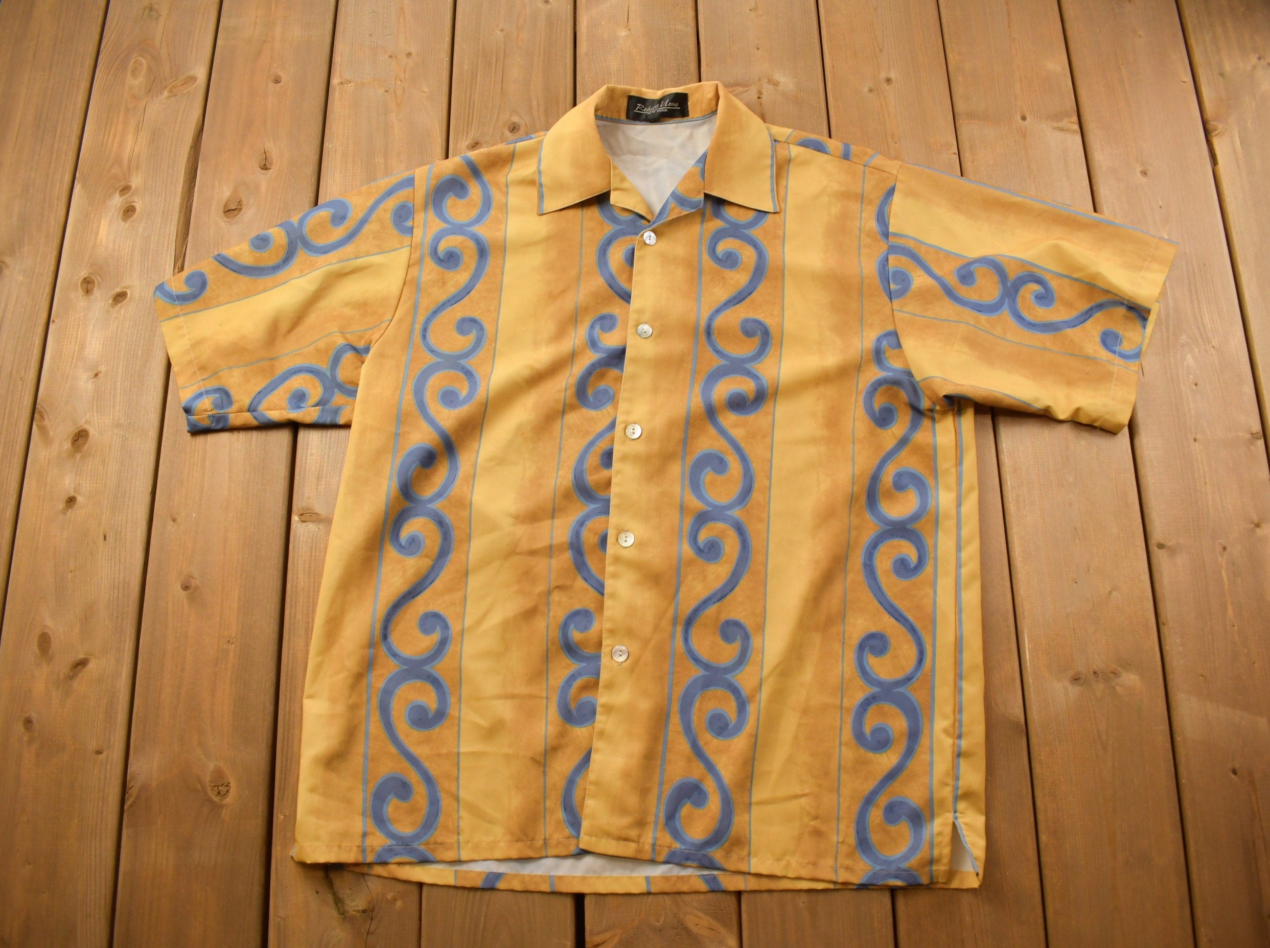 Vintage 1990s Rodelli Uomo Patterned Button Up Shirt