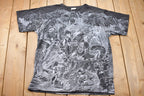 Vintage 1990s Animals All Over Print Graphic T-Shirt