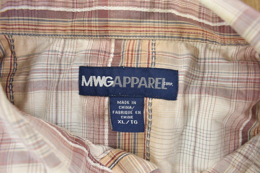 Vintage 1990s Western Plaid Button Up Shirt
