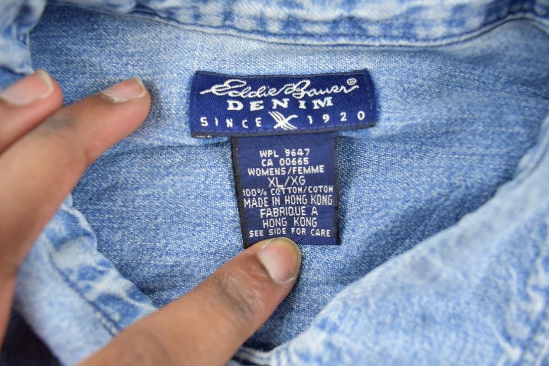 Vintage 1990s Eddie Bauer Denim Button Up Shirt