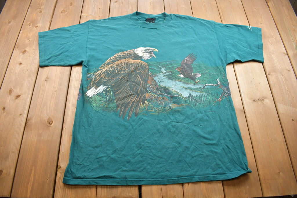 Vintage 1990s Habitat Wrap Around Eagle Graphic T Shirt