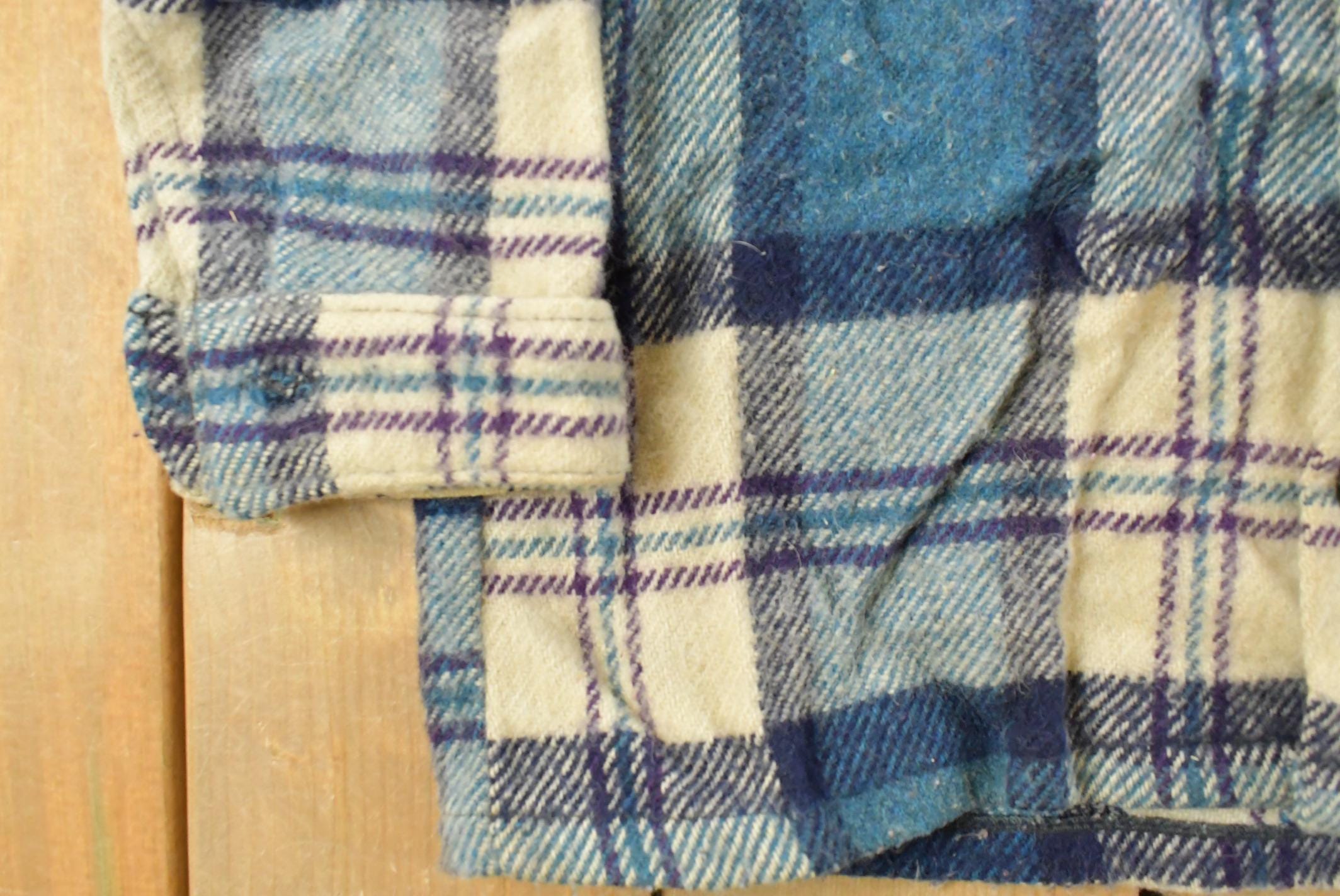 Vintage 1980s Bell Shirt Flannel Shirt Jacket Men's Small