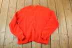 Vintage 1970s Red Knit Perfect Mild Distress Cardigan Sweater Made In USA