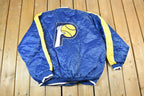 Vintage 1990s Indiana Pacers NBA Hardwood Classics Puffer Bomber Basketball Warm Up Jacket
