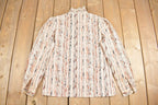 Vintage 1980s Ruffle Collar Button Up Shirt