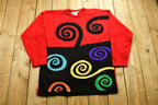 Vintage Abstract Spiral Knitted Sweater