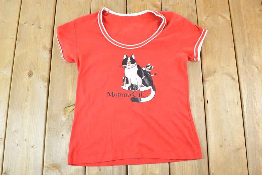 Vintage 1980 Mommy Cat Souvenir Single Stitch Graphic Print T-Shirt Made In USA
