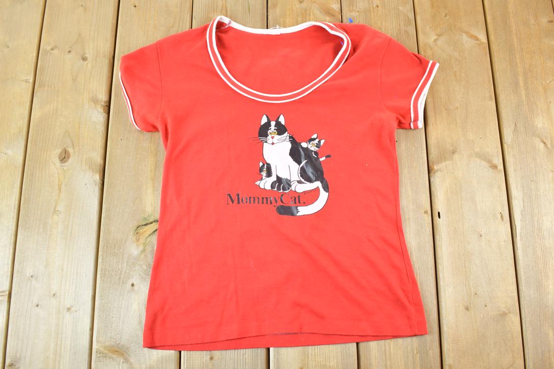 Vintage 1980 Mommy Cat Souvenir Single Stitch Graphic Print T-Shirt Made In USA
