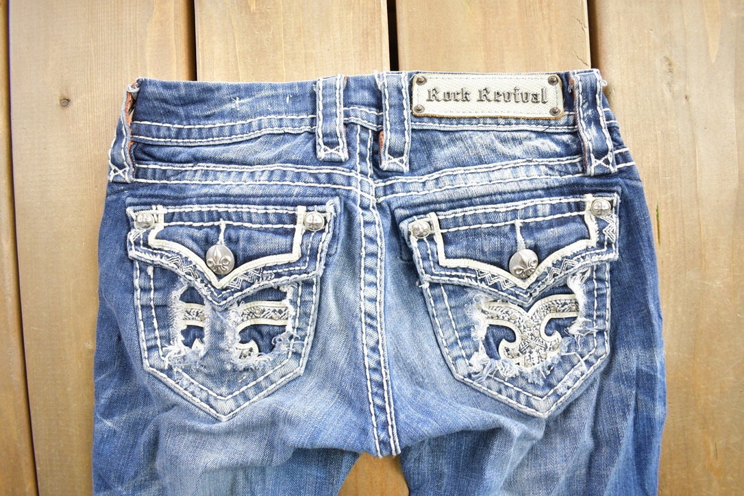 Vintage 2000s Rock Revival Skinny Jeans Size 24x32