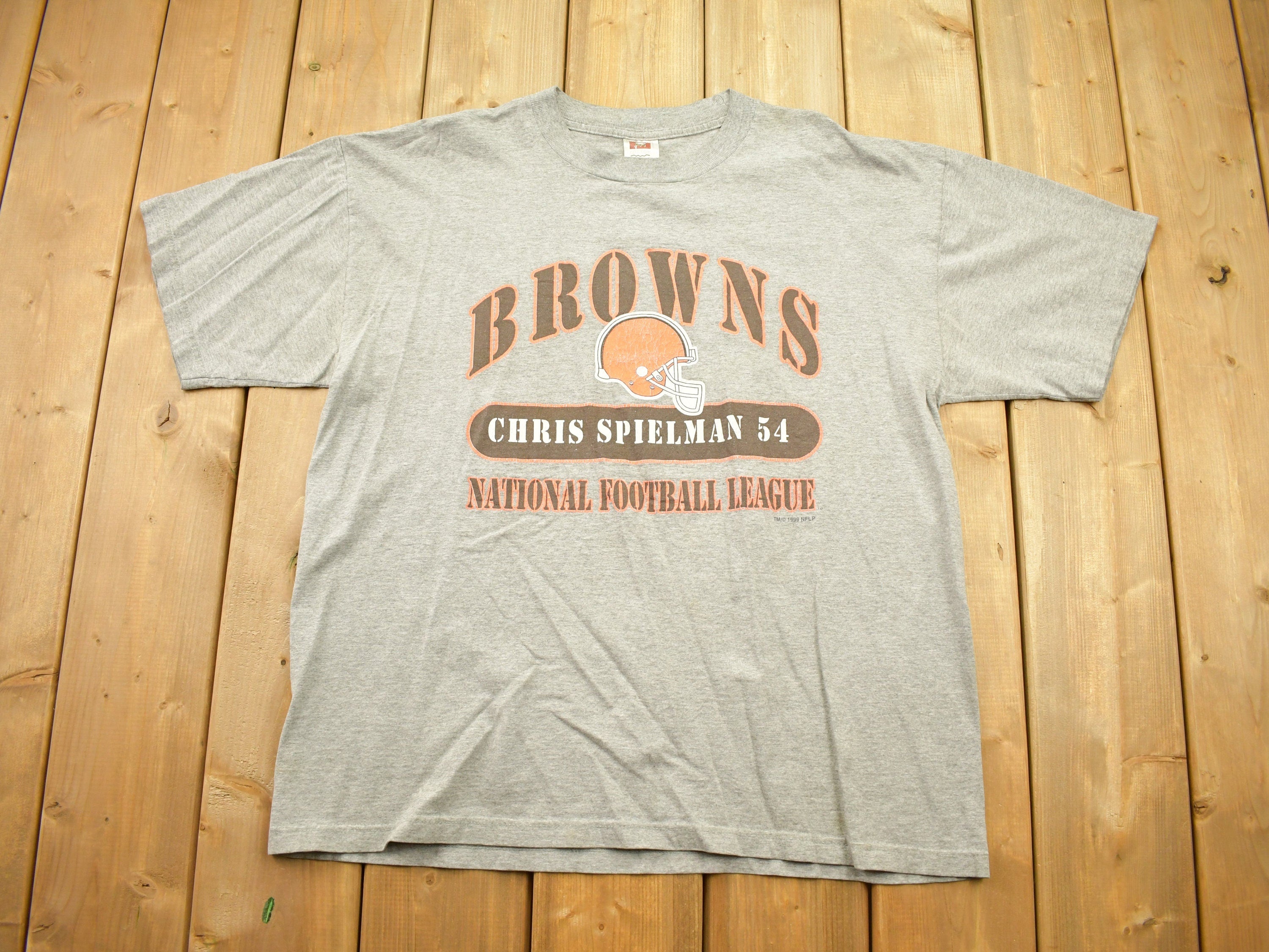 Vintage 1999 Cleveland Browns NFL Chris Spielman No 54 T-Shirt
