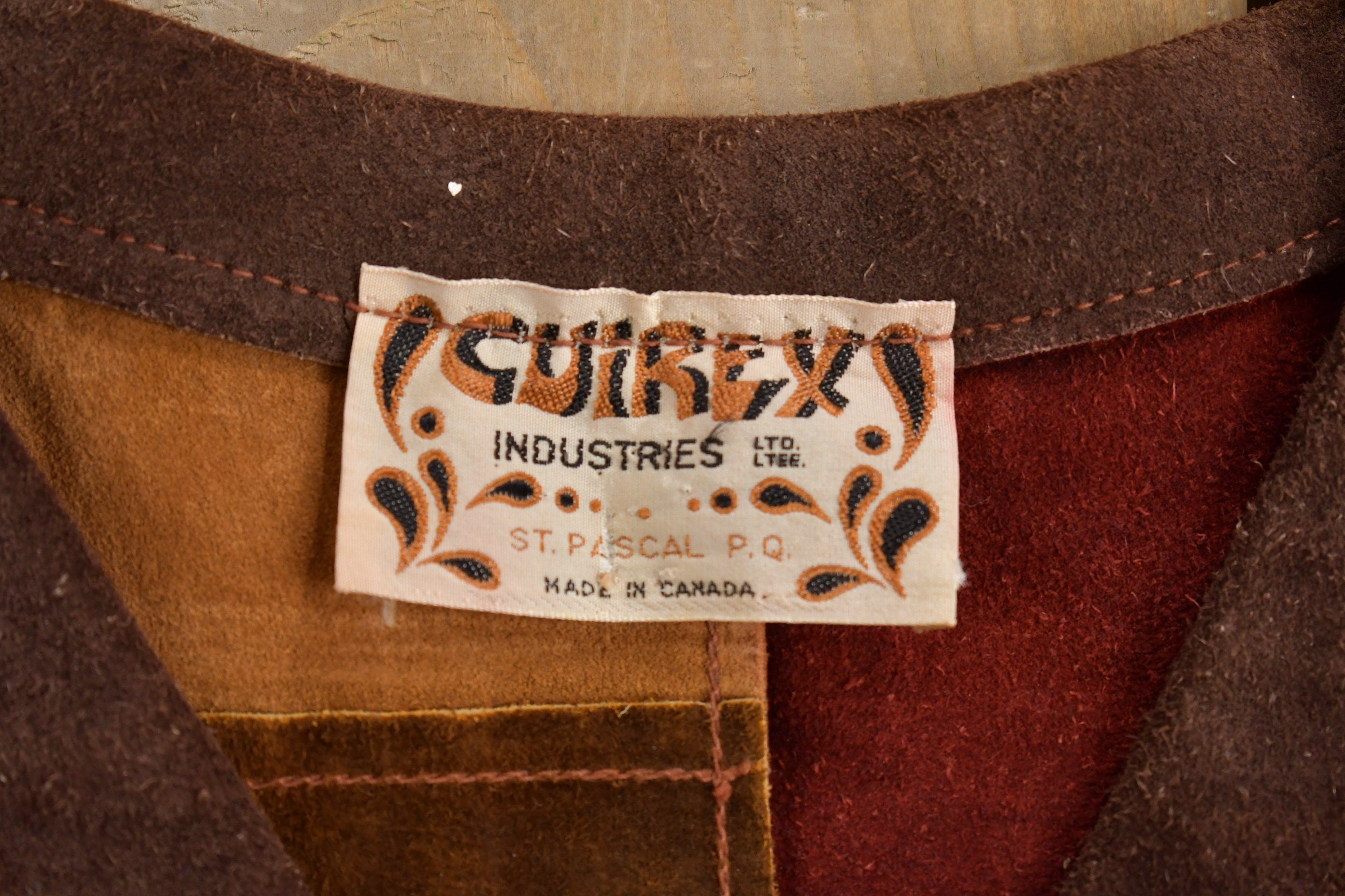 Vintage 1960s Genuine Leather Suede Patch Poncho Vest