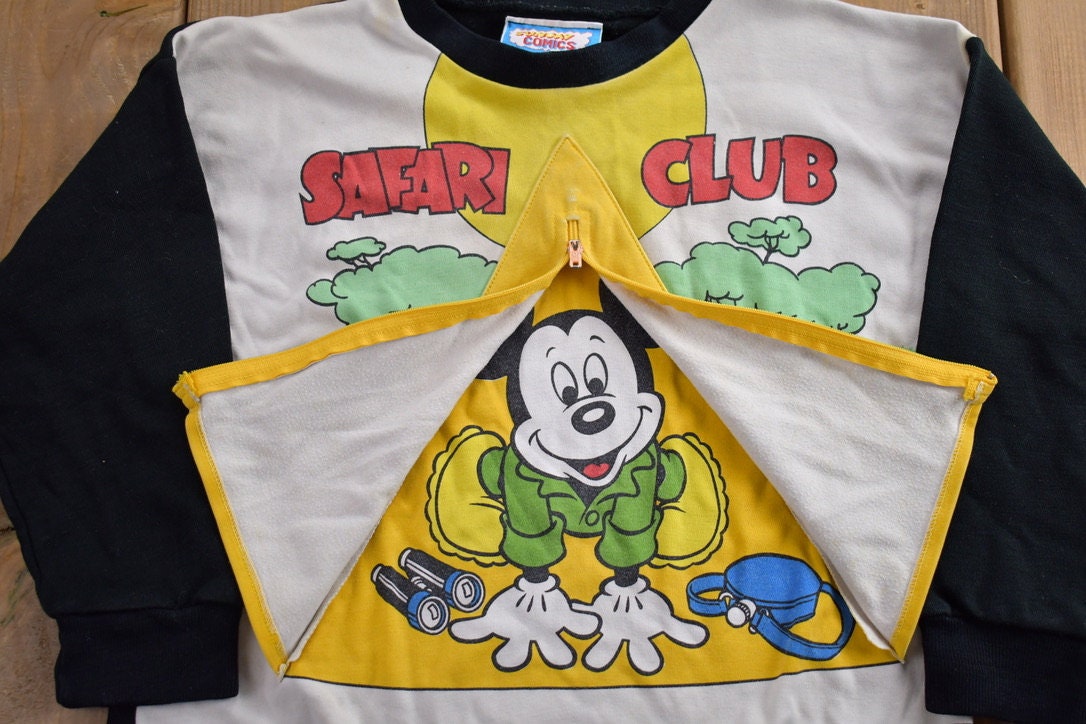 Vintage 1980s Mickey Mouse Safari Disney Crewneck