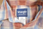 Vintage 1990s Wrangler Western Wear Plaid Pattern Pearl Button Up Shirt