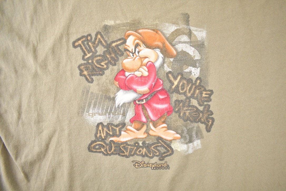 Vintage 1990s I'm Right You're Wrong Disney Land Resort Graphic T-Shirt