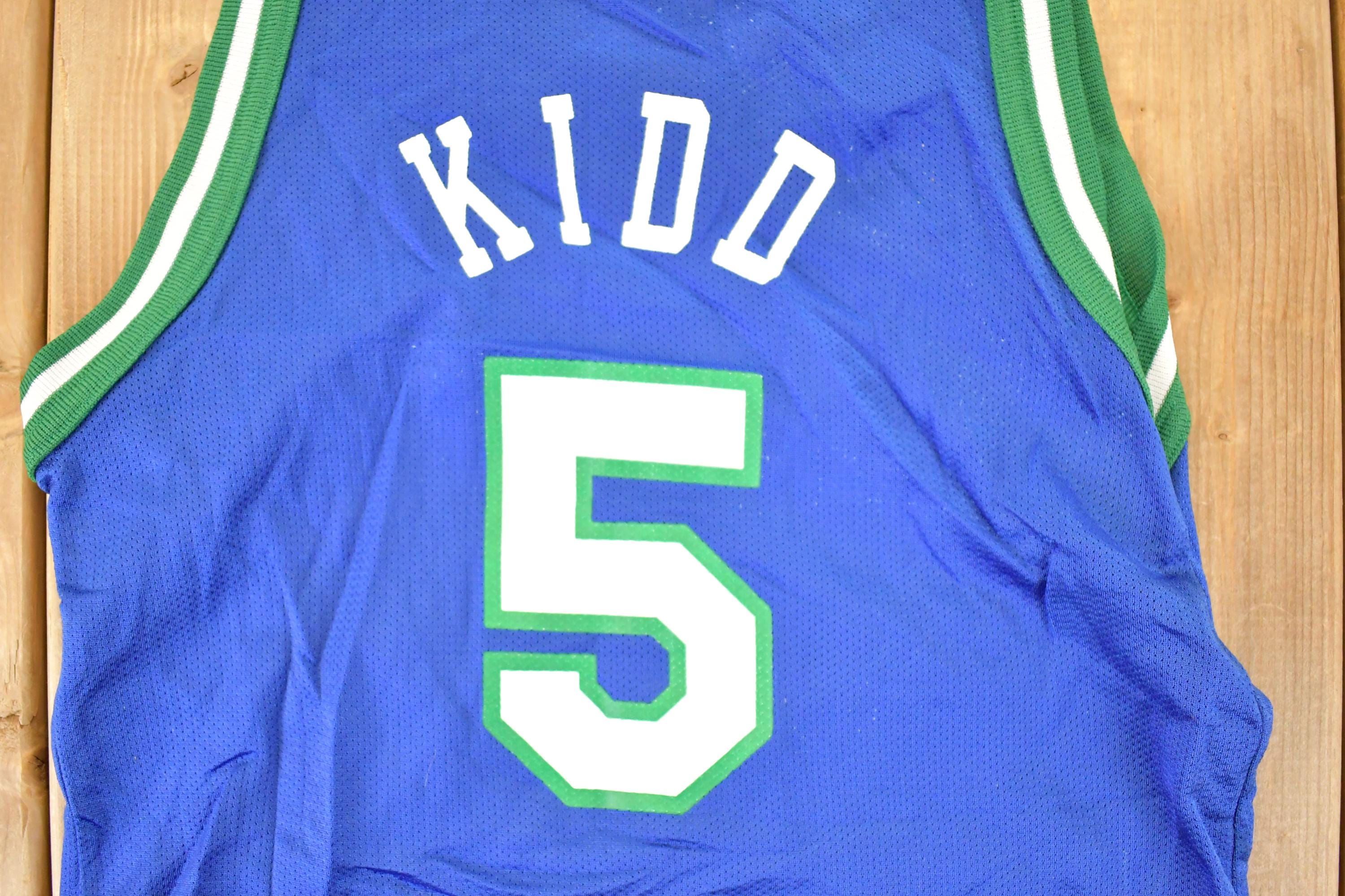 Vintage 1990s Champion Dallas Mavericks Jason Kidd NBA Jersey Youth L