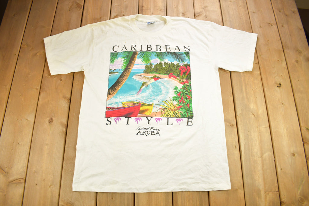 Vintage 1995 Caribbean Style Graphic Souvenir T Shirt