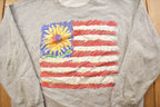Vintage 1990s Sunflower Flag Crewneck Sweatshirt