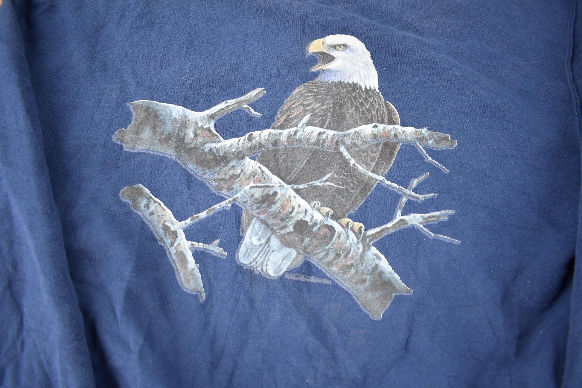 Vintage 1990s Bald Eagle Nature Theme Crewneck Sweatshirt Made In USA