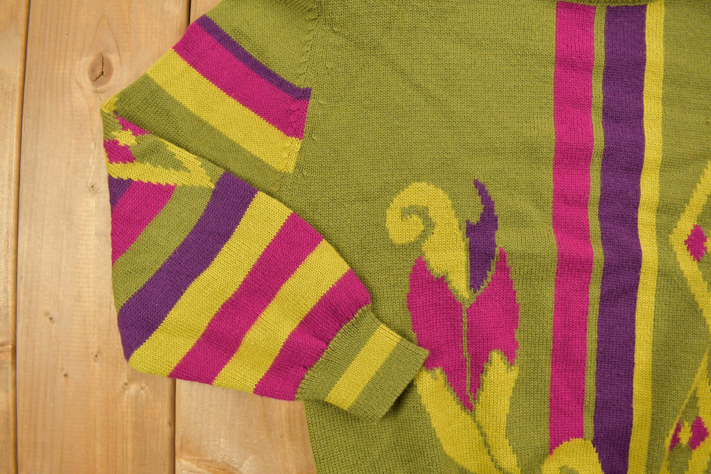 Vintage 1970s Mister Leonard Abstract Knit Crewneck Sweater