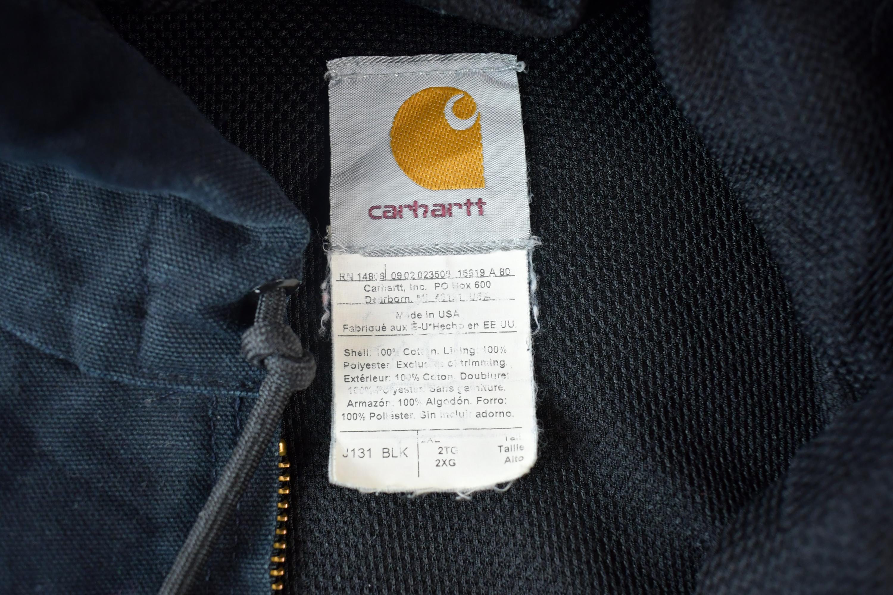 Vintage 1990s Distressed Carhartt Heavy Canvas Ed M Feld Eq Co Carroll Iowa Hooded Jacket Made In USA