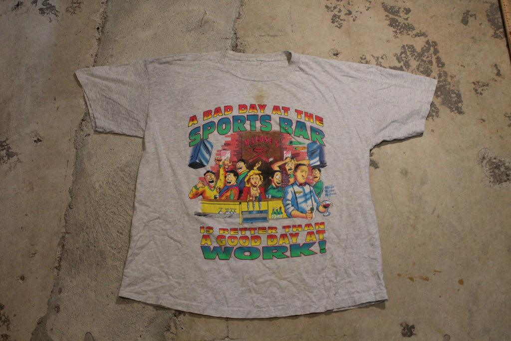 Vintage 1990s A Bad Day At The Sports Bar Is Better Than A Day At Work T Shirt