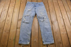 Vintage 1990s Blown Out Knee Rips Levi's 505 Red Tab Jeans Size 32 x 30