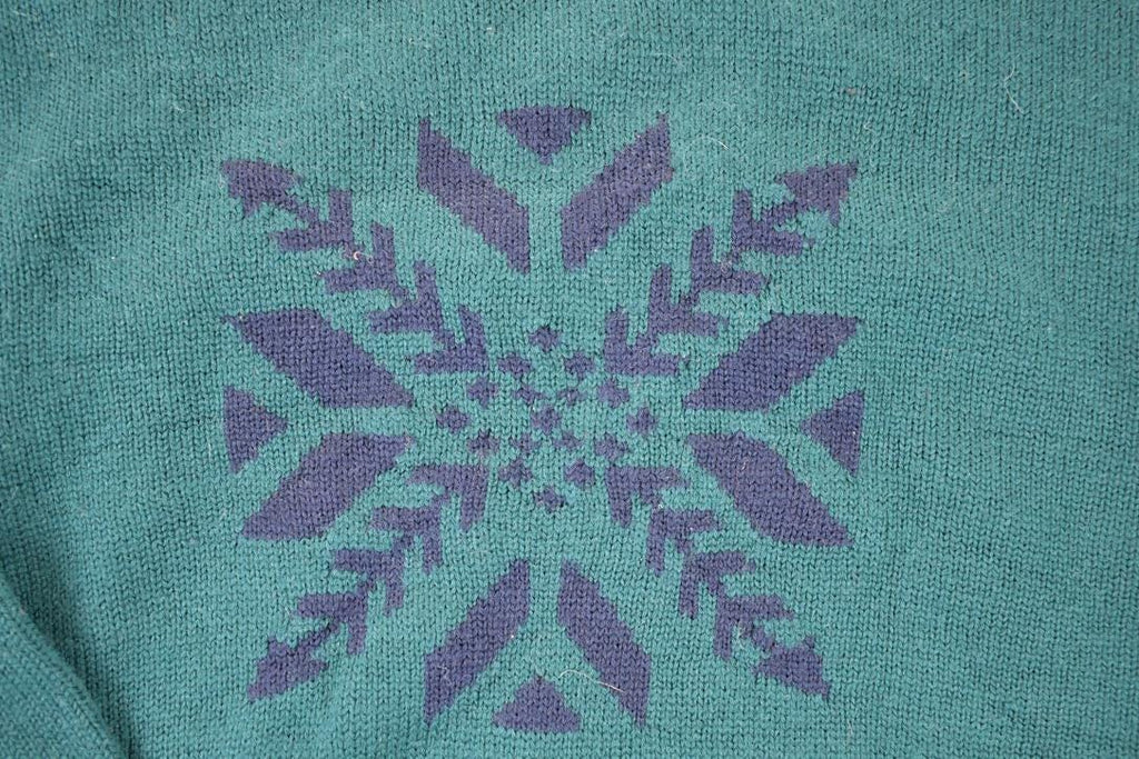 Vintage 1990s Pendleton Snowflake Wool Cable Knit Crewneck Sweater Men's L
