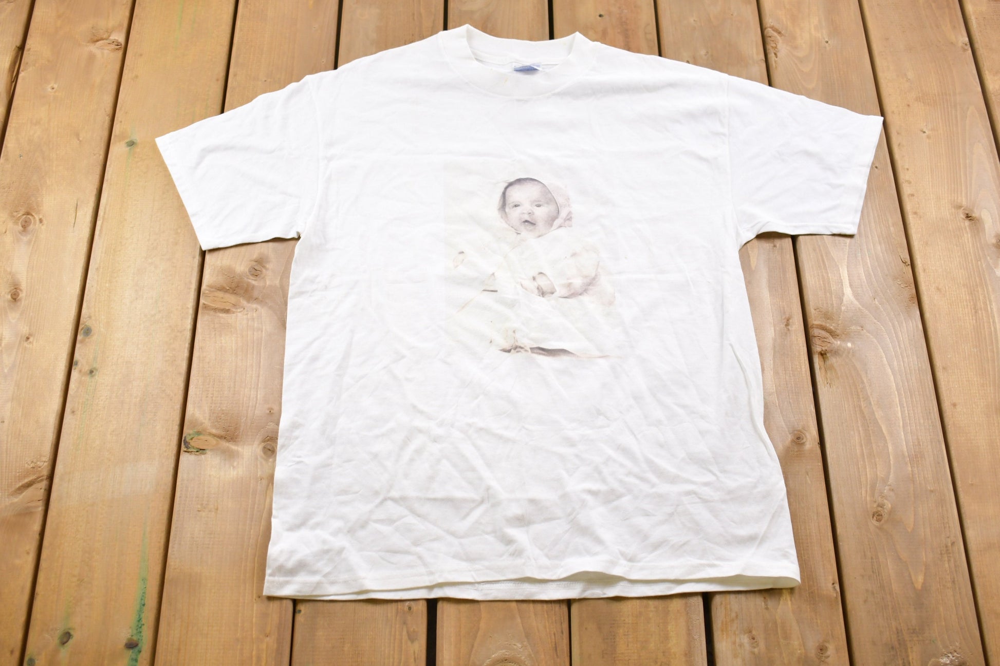 Vintage 1990s Baby Graphic T-Shirt / Graphic / 80s / 90s / Streetwear / Retro Style / Single Stitch / Made In USA / Baby Tee