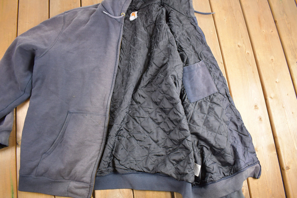 Vintage 1990s Carhartt Heavy Weight Quilt Lined Zip Up Hoodie