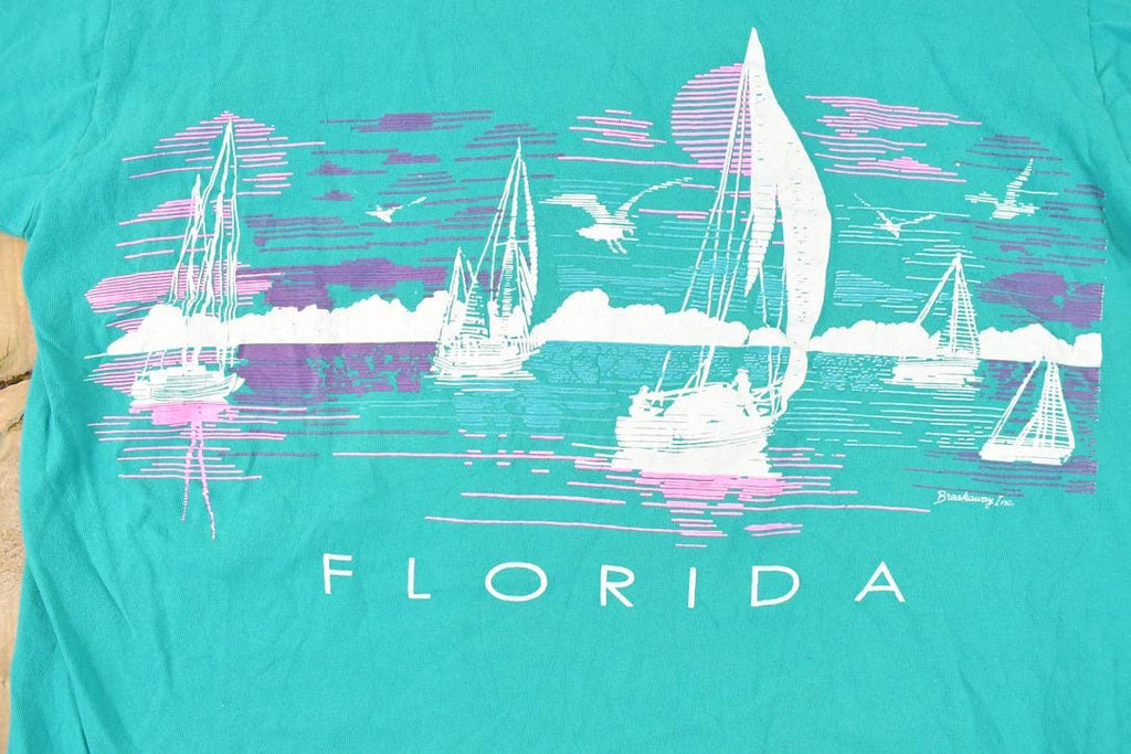 Vintage 1990s Florida Sailboats Souvenir Travel T-Shirt Men's M