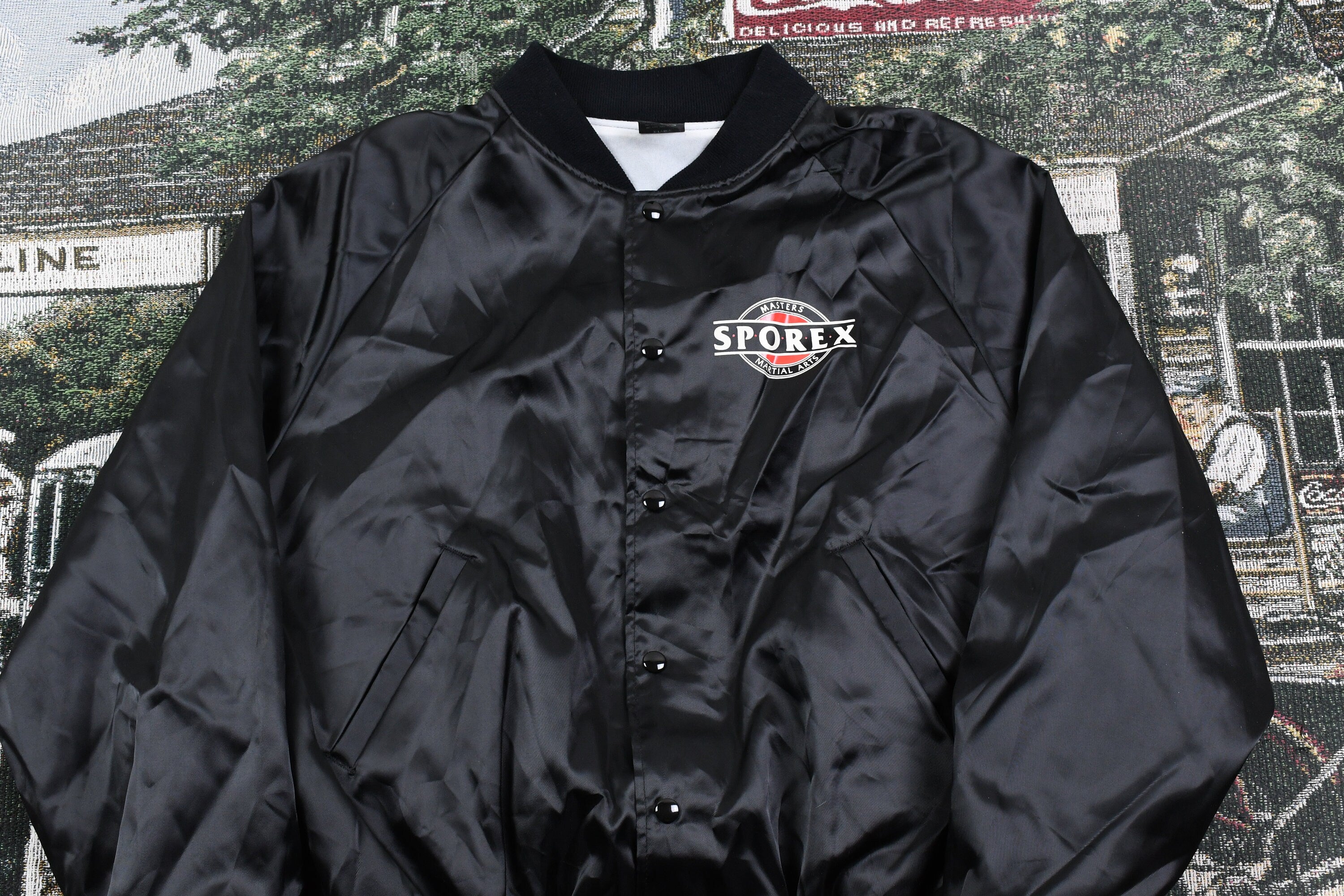 Vintage 1990s Sporex Martial Arts Satin Bomber Jacket