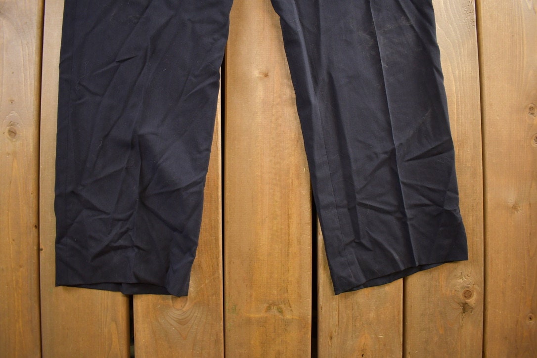 Vintage 1990s Black Dress Pants Size 34x30/ 1990s Wool Pants / Streetwear / True Vintage / Vintage Workwear / Dress Pants