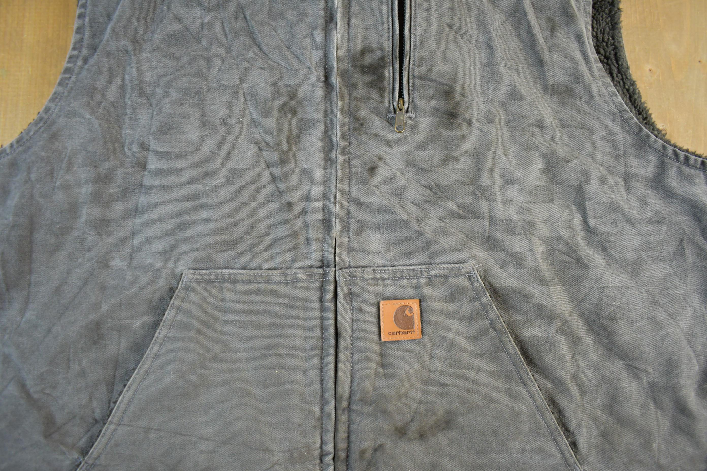Vintage 1990s Carhartt Sherpa Lined Jacket Vest Mens 3XL